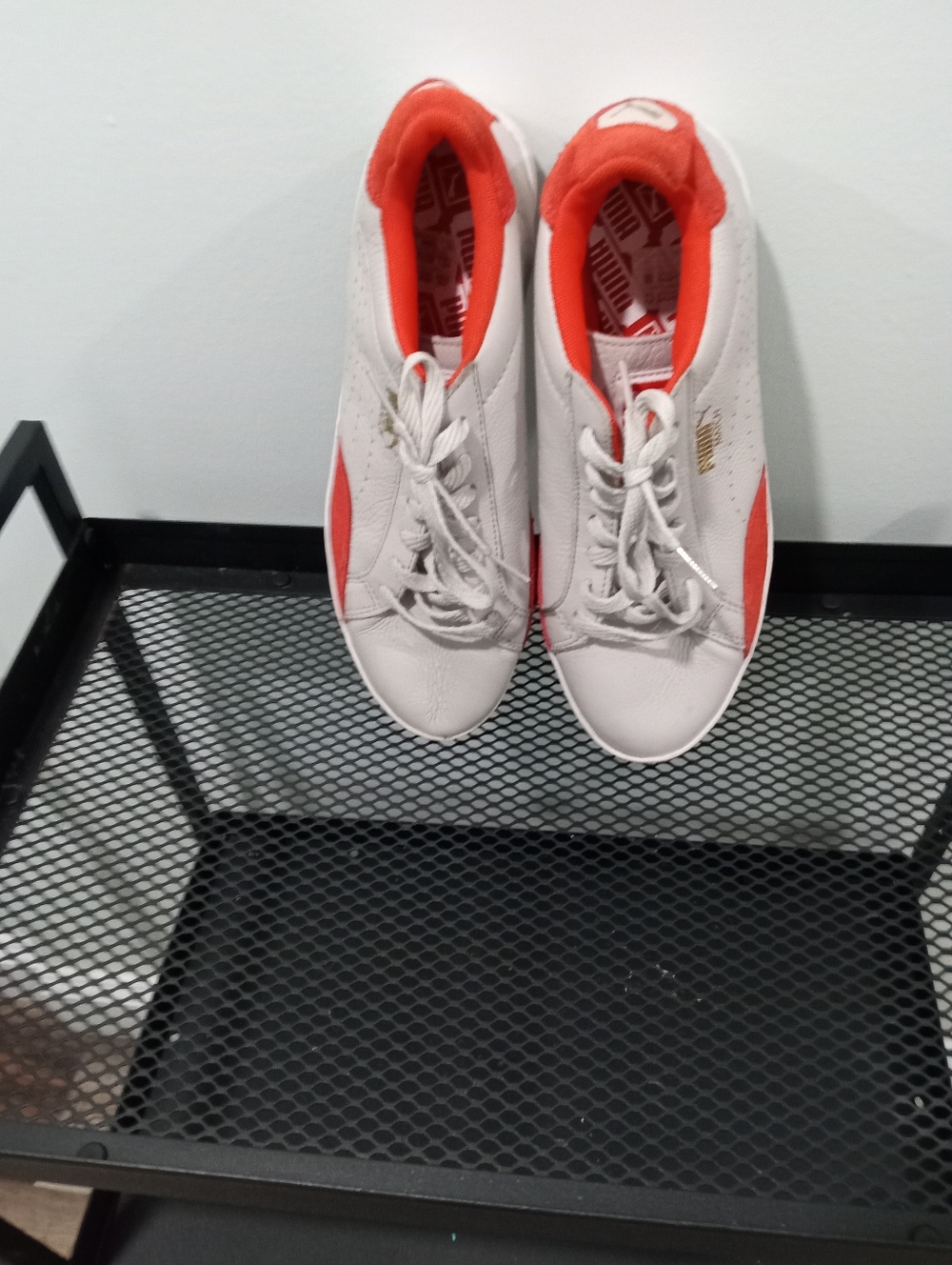 Tan And Orange Leather And Suede Puma Sneakers
